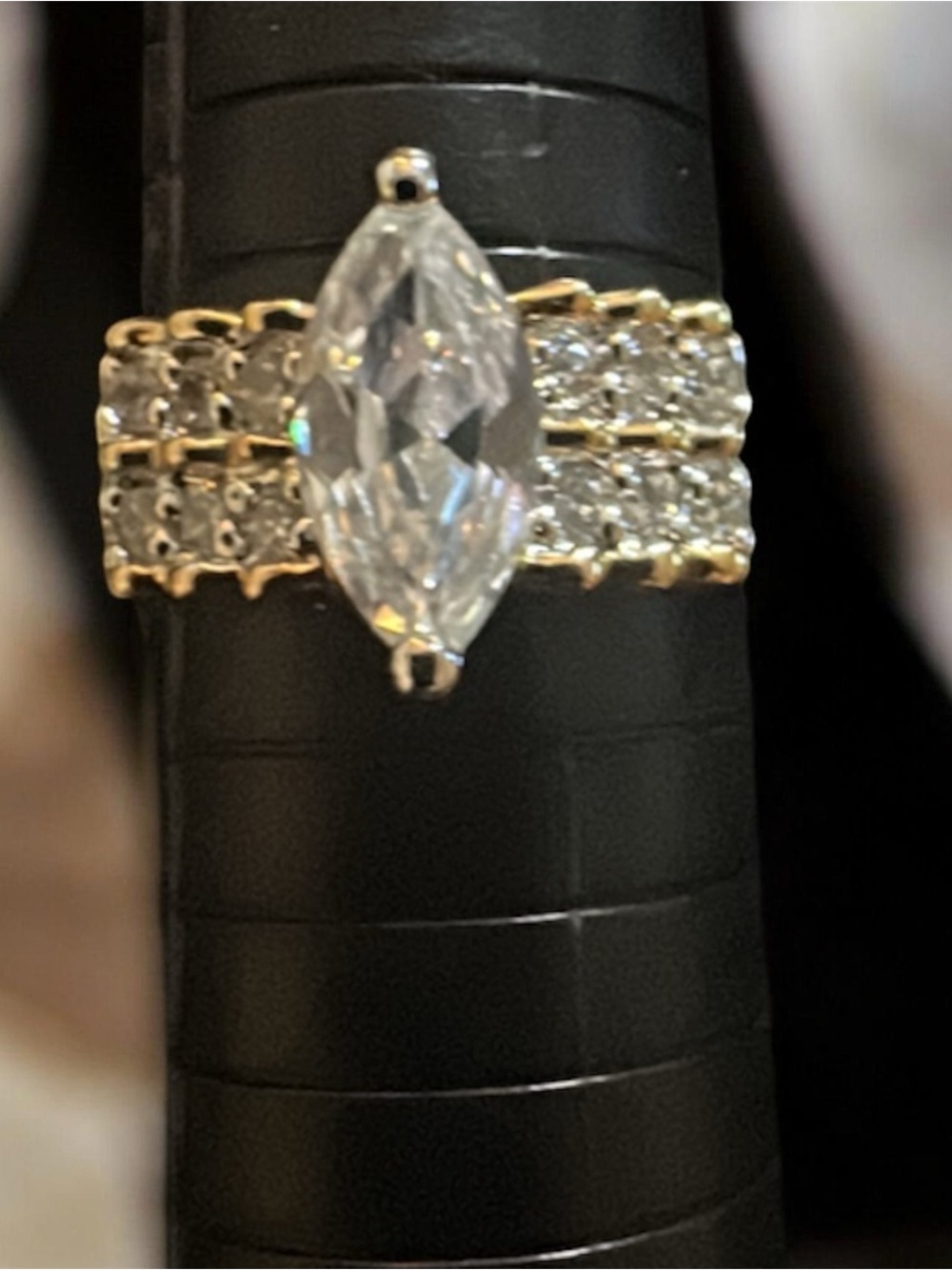 14 Karat Gold Electroplated  cubic zirconia ring